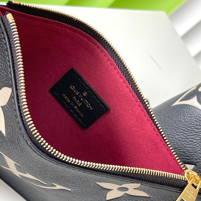 CRAFTY NEONOE 26 IN BLACK AND CREAM BICOLOR EMPREINTE CALFSKIN