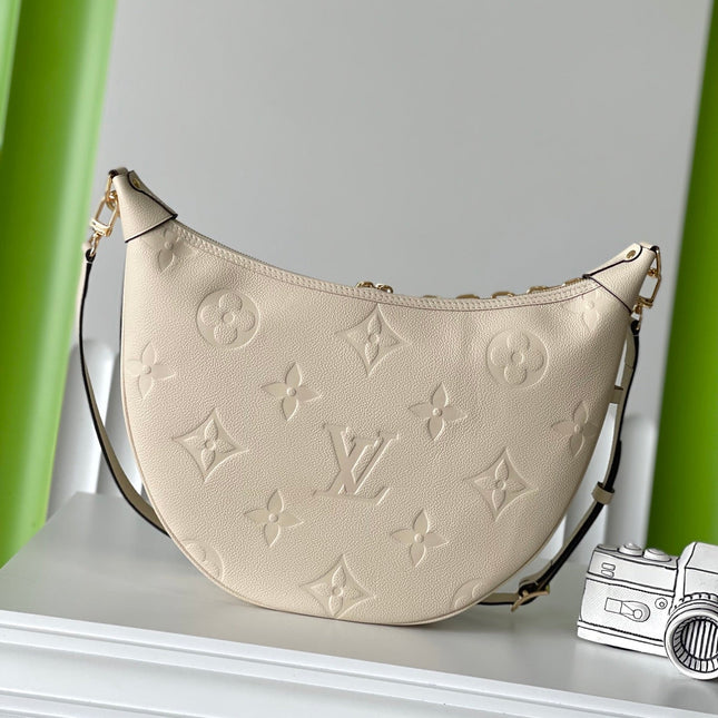LOOP HOBO 38 CREMEMONOGRAM EMPREINTE LEATHER GOLD HARDWARE