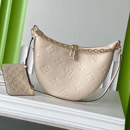 LOOP HOBO 38 CREMEMONOGRAM EMPREINTE LEATHER GOLD HARDWARE