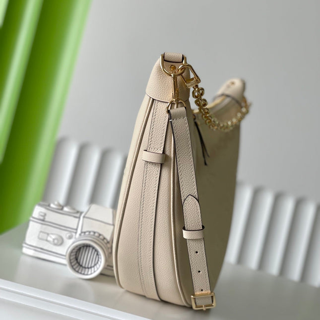 LOOP HOBO 38 CREMEMONOGRAM EMPREINTE LEATHER GOLD HARDWARE