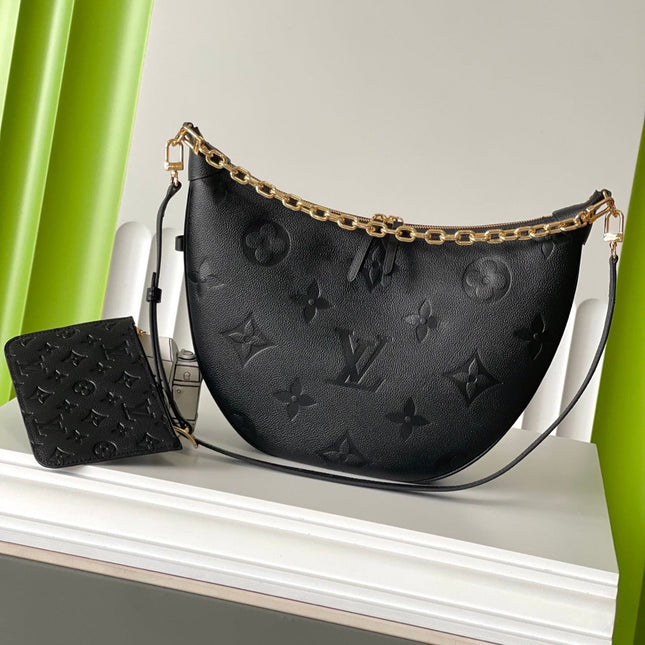 LOOP HOBO 38 BLACK MONOGRAM EMPREINTE LEATHER GOLD HARDWARE