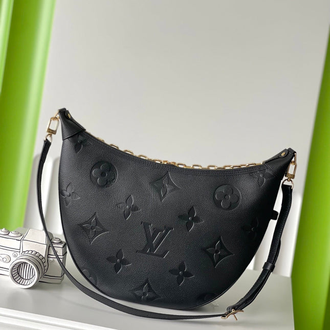 LOOP HOBO 38 BLACK MONOGRAM EMPREINTE LEATHER GOLD HARDWARE
