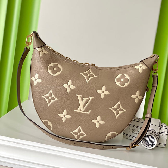LOOP HOBO 38 BICOLOR MONOGRAM EMPREINTE LEATHER GOLD HARDWARE