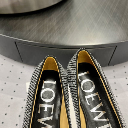 Toy ballerina in suede and allover rhinestones black
