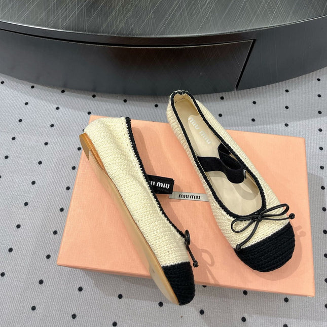 Ballet Flats Ivory Fabric