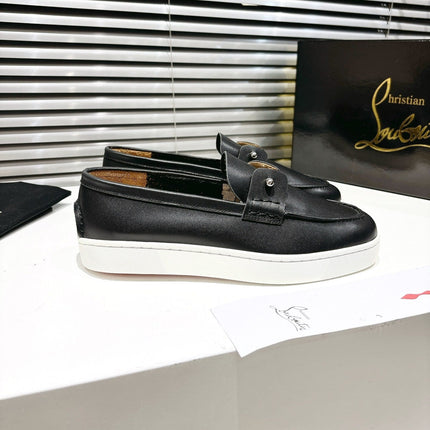 CHAMBELIBOAT REVERSED NUBUCK BOAT SHOES IN BLACK SHINY CALFSKIN