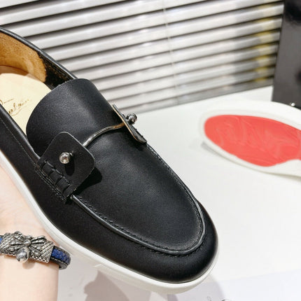 CHAMBELIBOAT REVERSED NUBUCK BOAT SHOES IN BLACK SHINY CALFSKIN