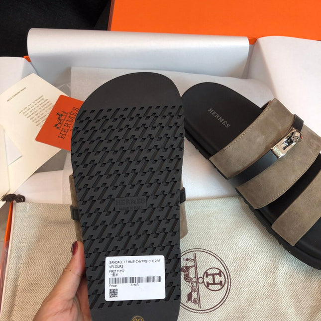 GABRIEL SANDAL MULE IN GRAYISH BROWN SUEDE