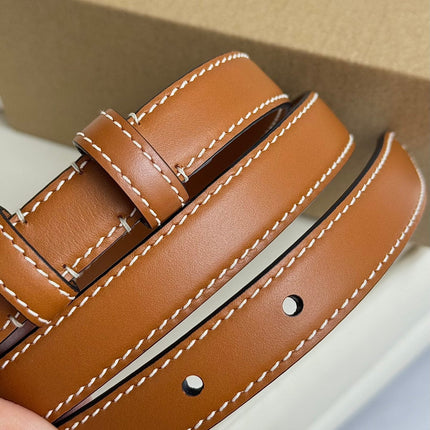 SMALL TRIOMPHE BELT 18 MM BRONZE BROWN LEATHER SILVER HARDWARE
