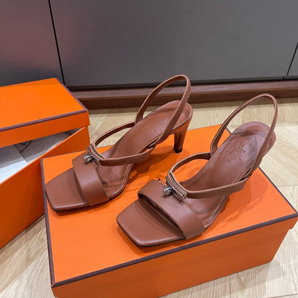 GLAMOUR 75 SANDAL CHOCOLATE CALFSKIN