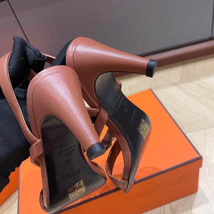 GLAMOUR 75 SANDAL CHOCOLATE CALFSKIN