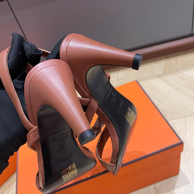 GLAMOUR 75 SANDAL CHOCOLATE CALFSKIN