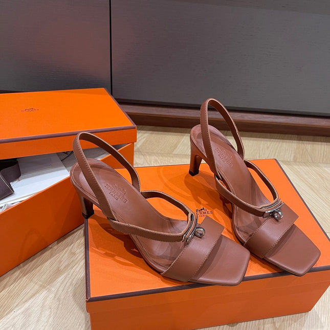 GLAMOUR 75 SANDAL CHOCOLATE CALFSKIN