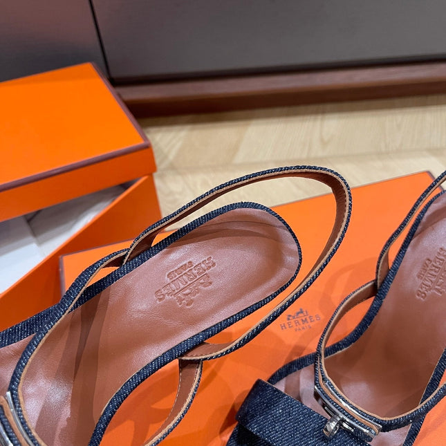 GLAMOUR 75 SANDAL DENIM CALFSKIN