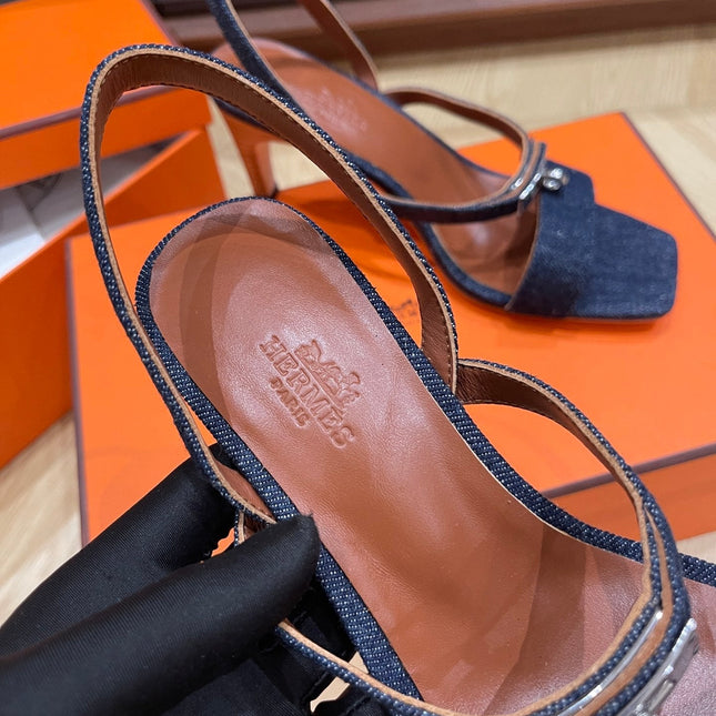 GLAMOUR 75 SANDAL DENIM CALFSKIN