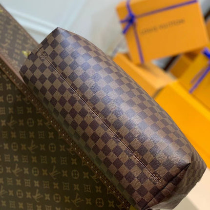GRACEFUL MM BAG 41 IN BROWN DAMIER COATED CANVAS BROWN CALFSKIN