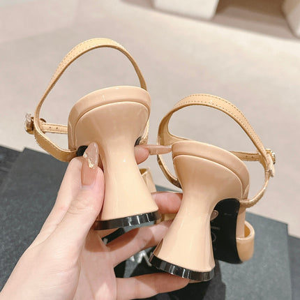 HIGH HEELS SANDAL IN BISQUE CREAM LAMBSKIN