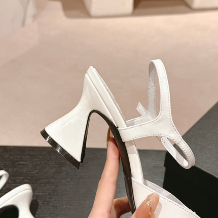 HIGH HEELS SANDAL IN WHITE LAMBSKIN