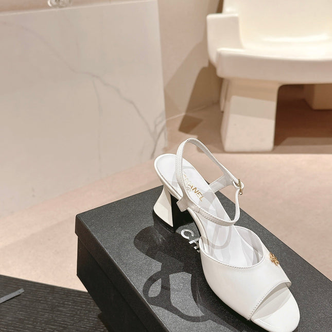 HIGH HEELS SANDAL IN WHITE LAMBSKIN