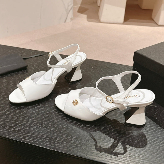 HIGH HEELS SANDAL IN WHITE LAMBSKIN