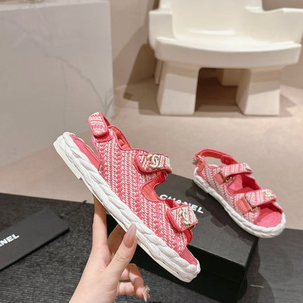 CC DAD SANDALS IN BLUSH PINK CALFSKIN