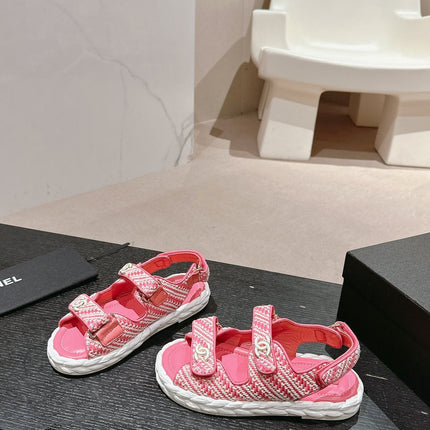 CC DAD SANDALS IN BLUSH PINK CALFSKIN