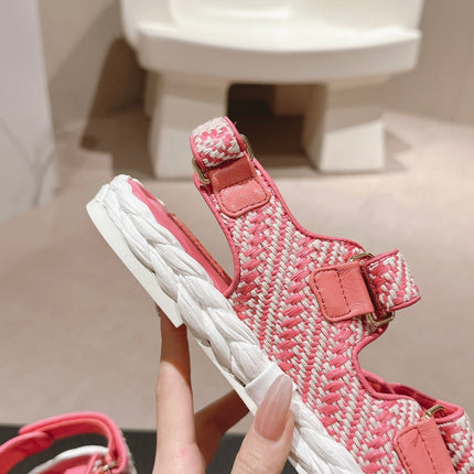 CC DAD SANDALS IN BLUSH PINK CALFSKIN