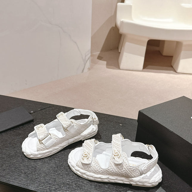 CC DAD SANDALS IN WHITE CALFSKIN