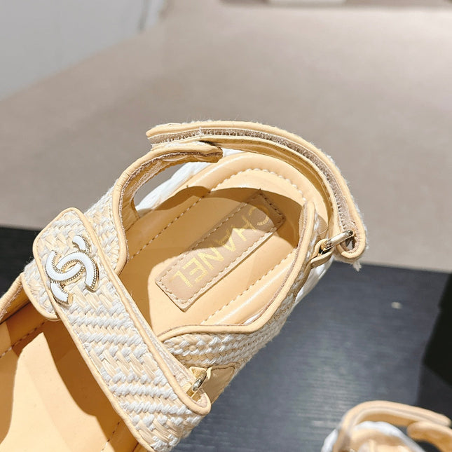 CC DAD SANDALS IN LIGHT YELLOW CALFSKIN