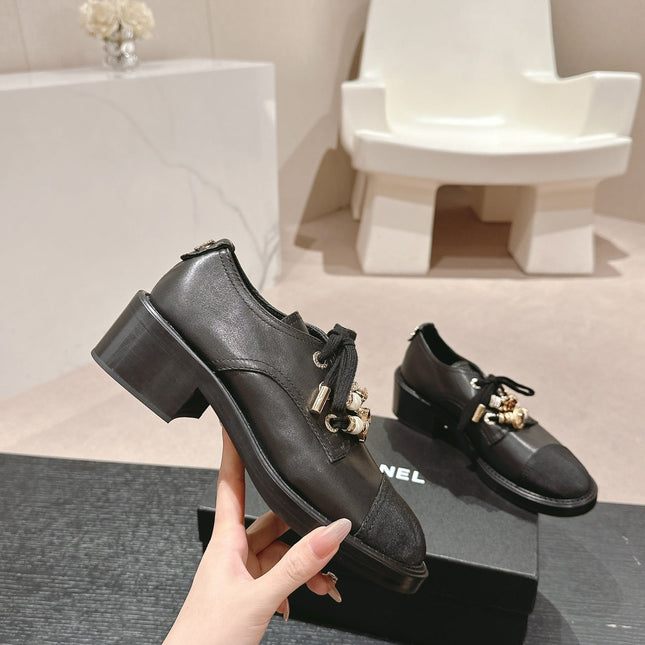 OXFORD SHOES BLACK SHEEPSKIN