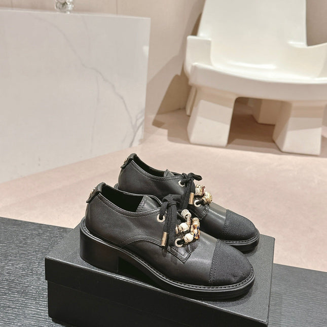 OXFORD SHOES BLACK SHEEPSKIN