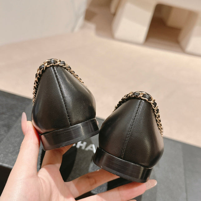 BOWKNOT BALLET FLAT IN BLACK SHEEPSKIN