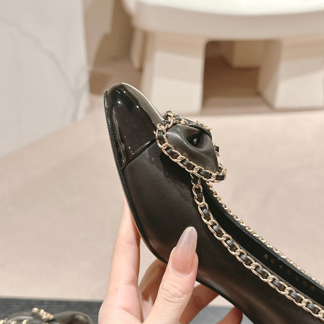 BOWKNOT HIGH HEELS IN BLACK SHEEPSKIN