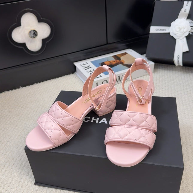 25C Sandal 45mm Open Heel Pink Lambskin 233489