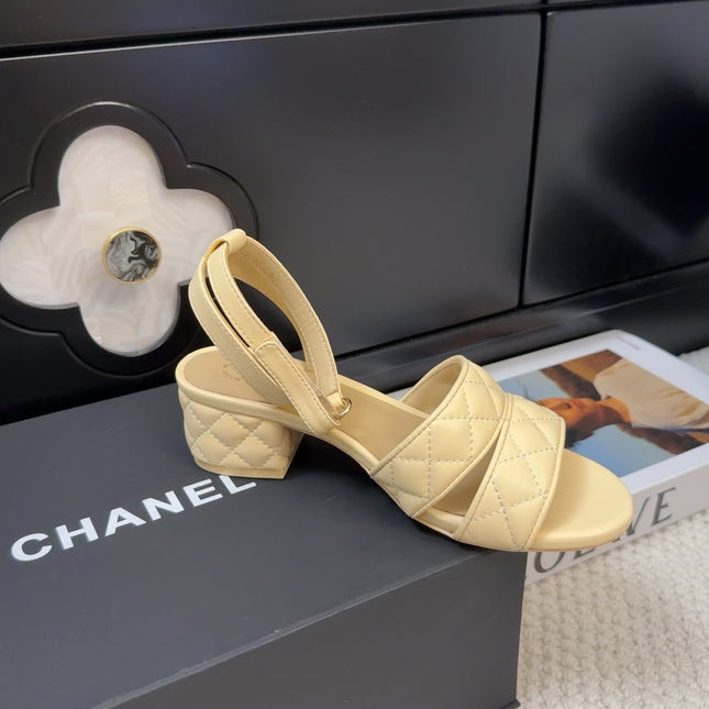 25C Sandal 45mm Open Heel Beige Lambskin 233490
