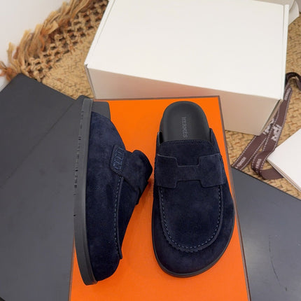 HM 25S MULE IN DARK SLATE BLUE SUEDE
