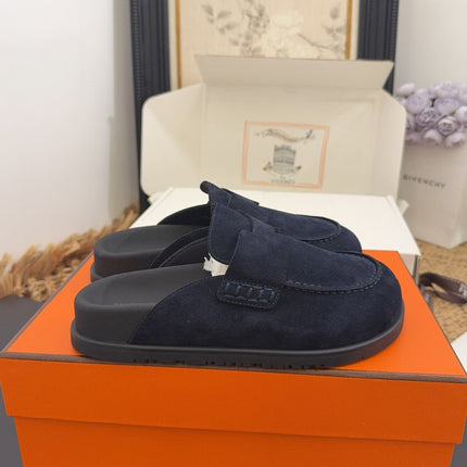 HM 25S MULE IN DARK SLATE BLUE SUEDE