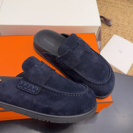 HM 25S MULE IN DARK SLATE BLUE SUEDE
