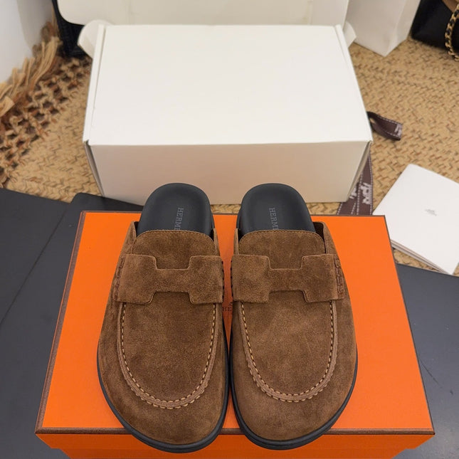 HM 25S MULE IN BROWN SUEDE