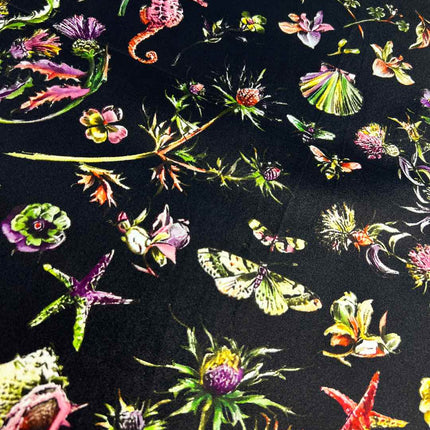 DIOR REVERSIBLE PRINTED SQUARE SCARF 90 CM IN BLACK SILK 735867