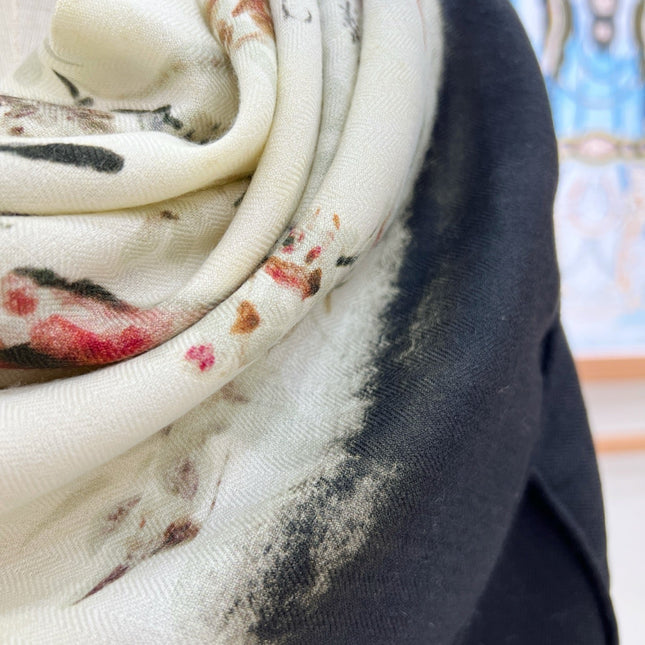 DIOR SCARF 140 CM IN WOOL MIX SILK FABRIC 708384