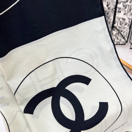CHANEL 25S SCARF 135 IN CASHMERE SILK 708380