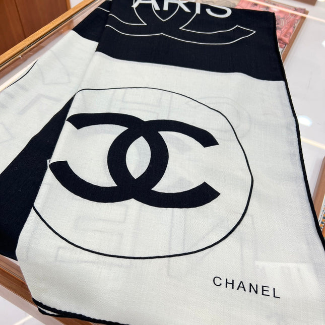CHANEL 25S SCARF 135 IN CASHMERE SILK 708380