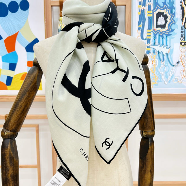 CHANEL 25S SCARF 135 IN CASHMERE SILK 708380