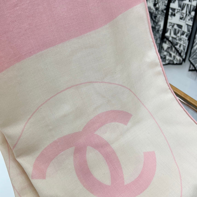 CHANEL 25S SCARF 135 IN CASHMERE SILK 737234