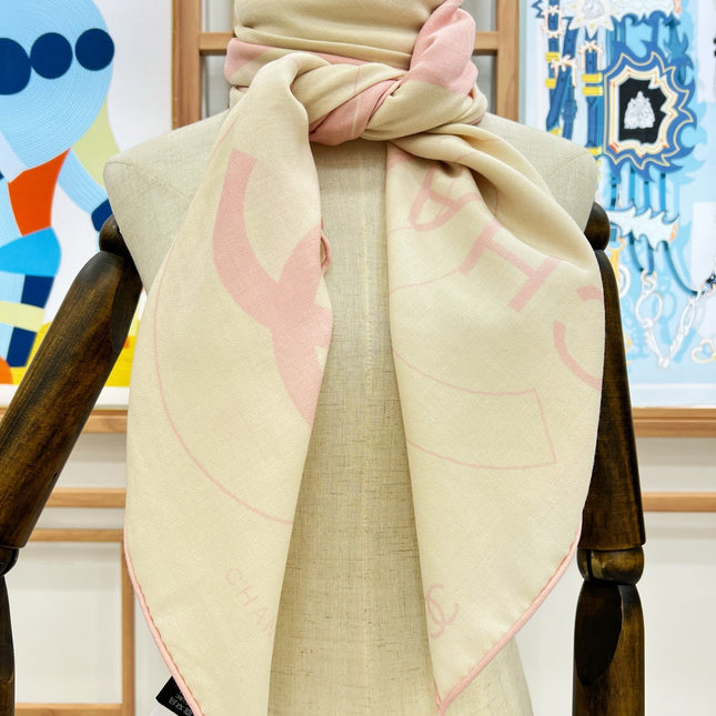 CHANEL 25S SCARF 135 IN CASHMERE SILK 737234