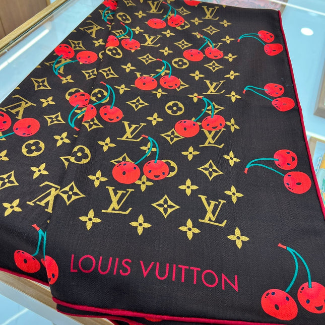 LV SCARF 135 CM IN WOOL MIX SILK 735873