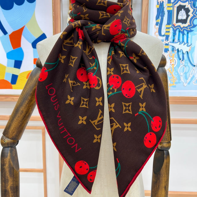LV SCARF 135 CM IN WOOL MIX SILK 735873