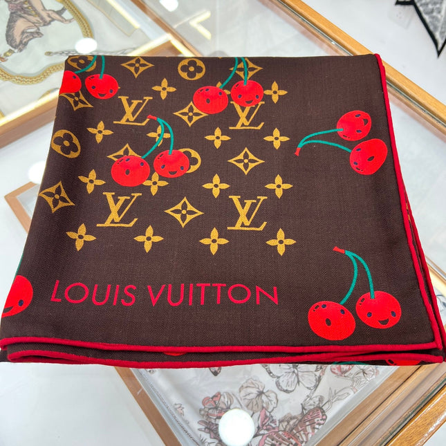 LV SCARF 135 CM IN WOOL MIX SILK 735873