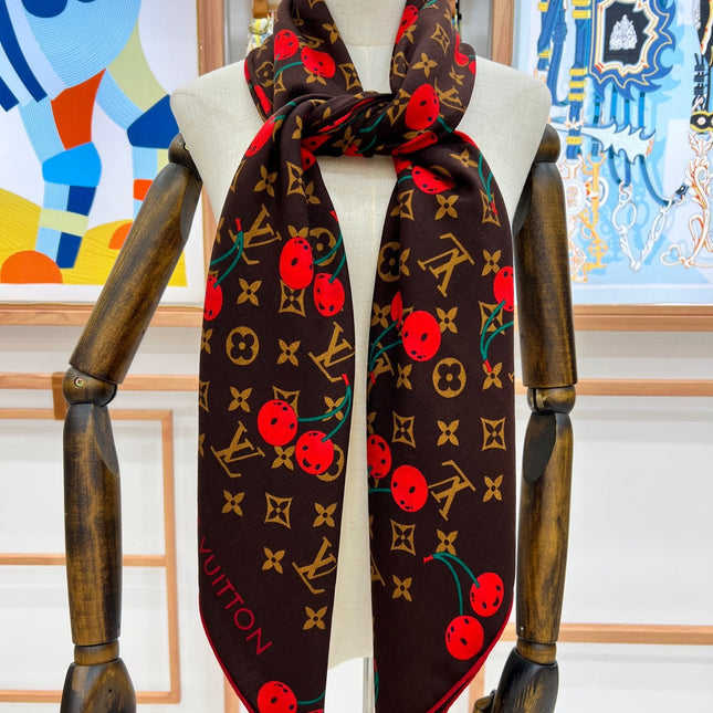 LV SCARF 135 CM IN WOOL MIX SILK 735873